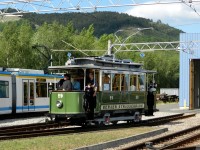 Ein historischer Straßenbahnwagen aus Gera