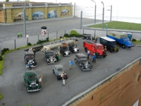 Die alte Ausstellungsfläche am Bahnhof Mitte zeigte historische Kraftfahrzeuge