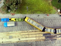 Luftaufnahme vom Straßenbahnunfall in der Leipziger Straße