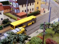 Bus und Straßenbahn warten in Kleinzschachwitz.