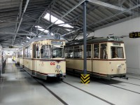 Im Straßenbahnmuseum.