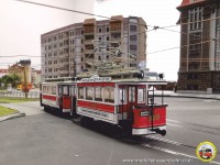 Ein zweiachsiger Straßenbahnwagen, Typ Berlina