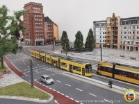 Die Haltestelle am Albertplatz